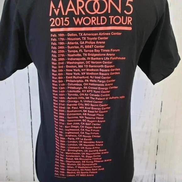 Maroon 5 2015 World Tour Graphic Band Tee - Picture 4 of 5
